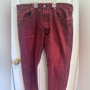 Levis Mens 504 Red jeans with black fade😎 Size 38Wx34L